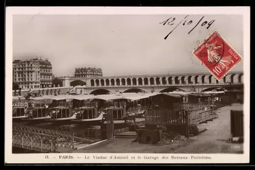 AK Paris, Le Viaduc d`Auteuil et le Garage des Bateaux-Parisiens