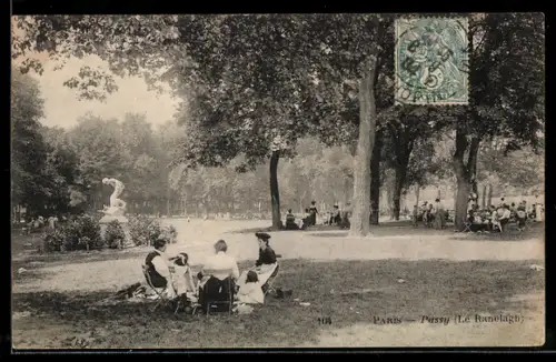 AK Paris, Passy, Le Ranelagh, Familles profitant d`un après-midi ensoleillé dans le parc