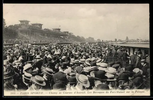 AK Paris, Champ de Courses d`Auteuil, Les Baraques du Pari-Mutuel sur la Pelouse