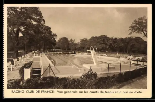 AK Paris, Vue générale sur les courts de tennis et la piscine d`été du Racing Club de France