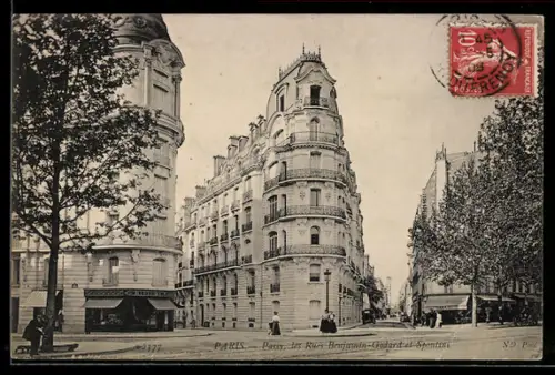 AK Paris, Passy, les Rues Benjamin-Godard et Spontini