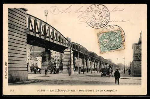 AK Paris, Le Métropolitain, Boulevard de la Chapelle