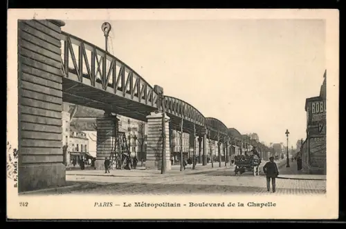 AK Paris, Le Métropolitain, Boulevard de la Chapelle