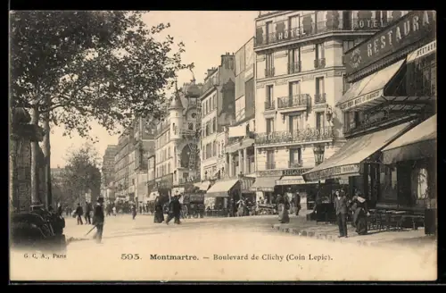 AK Paris, Montmartre, Boulevard de Clichy, Coin Lepic
