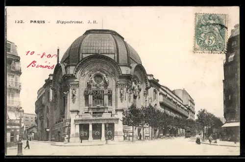 AK Paris, L`Hippodrome et le Hippo-Palace avec l`architecture imposante