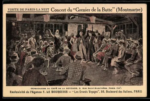 AK Paris, Concert du Grenier de la Butte, Montmartre