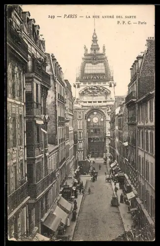 AK Paris, La rue André del Sarte et le grand magasin Dufayel