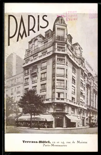 AK Paris, Terrass-Hôtel, rue de Maistre, Montmartre