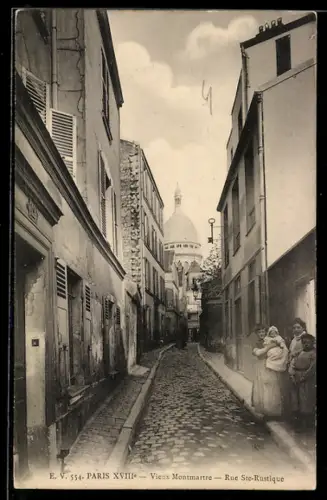 AK Paris, Vieux Montmartre, Rue Ste-Rustique