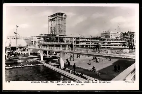 AK London, Festival of Britan 1951, Viewing Tower and New Schools Pavilion, South Bank Exhibition