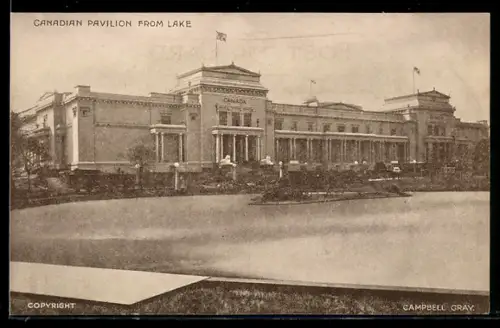 AK British Empire Exhibition 1924, Canadian Pavilion from Lake