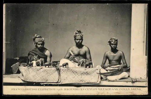 AK Franco-British Exhibition 1908, Hagenbecks Ceylon Village and Indian Arena, Völkerschau