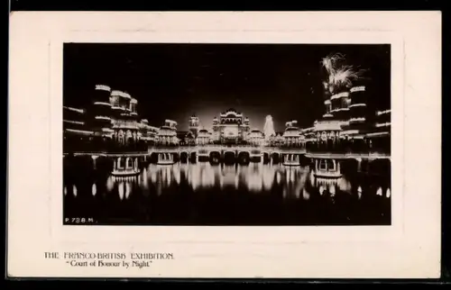 AK The Franco-British Exhibition, Court of Honour by night