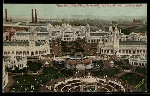 AK London, Franco-British Exhibition 1908, View from Flip-Flap