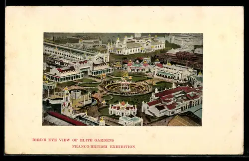 AK Franco-British Exhibition, Bird`s Eye view of Elite Gardens
