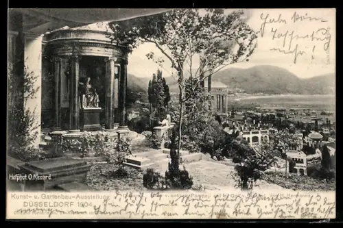 AK Düsseldorf, Internationale Kunst- und Gartenbau-Ausstellung 1904, Diorama, Blick v. antiken Pompeji