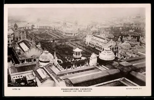 AK Franco-British Exhibition, Bird`s Eye View from Balloon