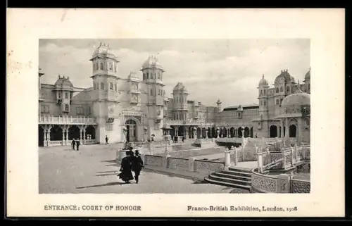 AK London, Franco-British Exhibition 1908, Entrance to the Court of Honour