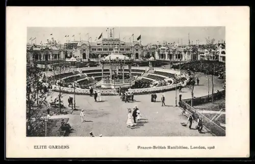 AK London, Franco-British Exhibition 1908, Elite Gardens