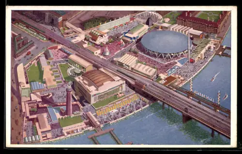 AK London, Festival of Britan 1951, Ausstellungsgelände