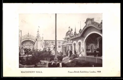 AK London, Franco-British Exhibition 1908, Machinery Hall, Ausstellung