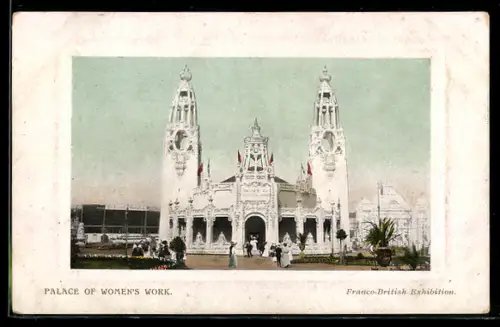 AK London, Franco-British Exhibition, Palace of Women`s Work, Ausstellung