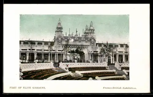 AK London, Franco-British Exhibition, Part of Elite Gardens, Ausstellung