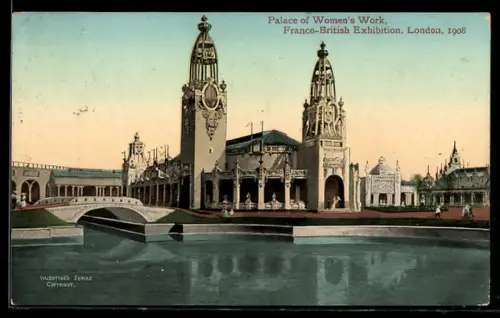 AK London, Franco-British Exhibition 1908, Palace of Women`s Work