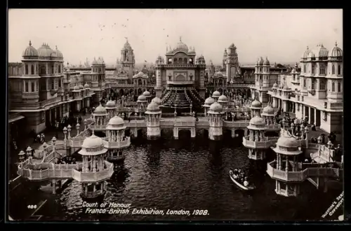 AK London, Franco-British Exhibition 1908, Court of Honour, Ausstellung