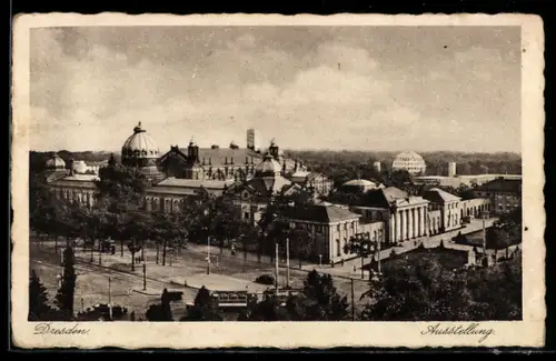 AK Dresden, Ausstellung, Ausstellungsgelände aus der Vogelschau