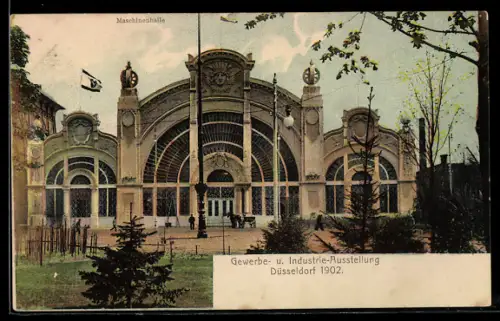 AK Düsseldorf, Gewerbe- und Industrie-Ausstellung 1902, Maschinenhalle