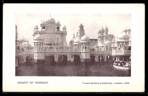 AK London, Franco-British Exhibition 1908, Court of Honour, Ausstellung