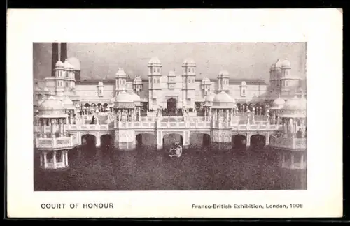 AK London, Franco-British Exhibition 1908, Court of Honour, Ausstellung