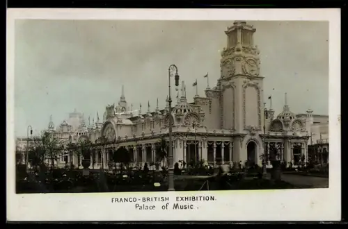 AK London, Franco-British Exhibition 1908, Palace of Music, Ausstellung