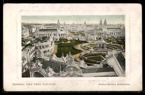 AK London, Franco-British Exhibition, General View from Flip-Flap, Ausstellung