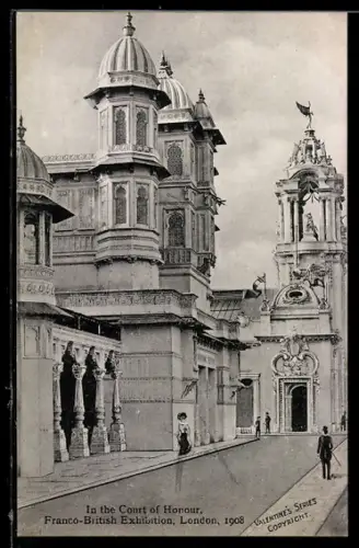 AK London, Franco-British Exhibition 1908, In the Court of Honour, Ausstellung