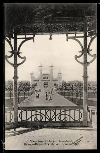 AK London, Franco-British Exhibition 1908, View from Colonial Bandstand, Ausstellung