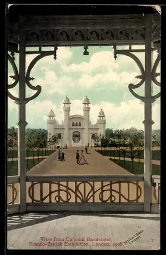 AK London, Franco-British Exhibition 1908, View from Colonial Bandstand, Ausstellung