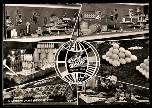 AK Berlin, Ausstellung Grüne Woche 1962, Nahrungsmittel-Präsentation