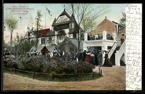 AK Düsseldorf, Internationale Kunst- u. Gartenbau-Ausstellung 1904, Ausstellungspavillon in der Aussenansicht
