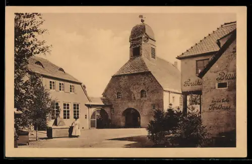 AK Leipzig, Internationale Baufachausstellung mit Sonderausstellungen 1913, Dorfkirche und Schule