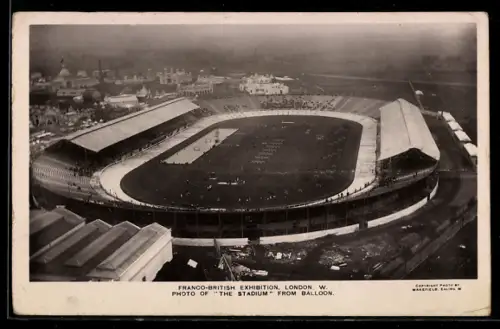 AK London, Franco-British Exhibition, Photo of The Stadium from Balloon