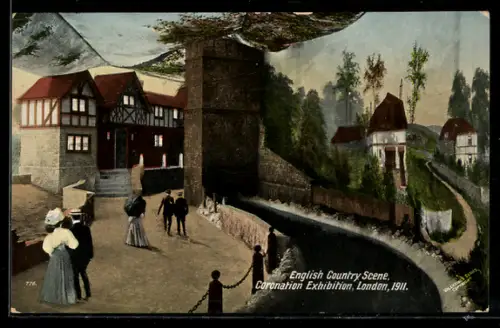 AK London, Coronation Exhibition, English Country Scene