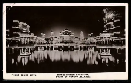 AK London, Imperial International Exhibition 1909, Court of Honour by Night