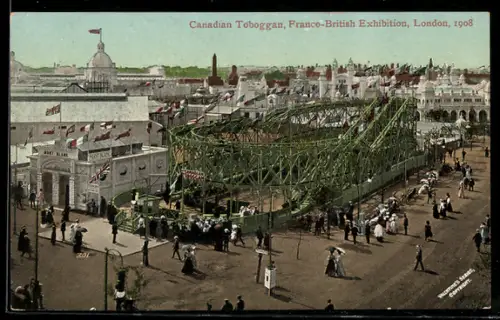 AK London, Franco-British Exhibition 1908, Canadian Toboggan