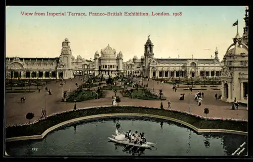AK London, Franco-British Exhibition 1908, View from Imperial Terrace