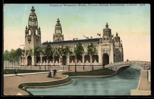 AK London, Franco-British Exhibition 1908, Palace of Women`s Work