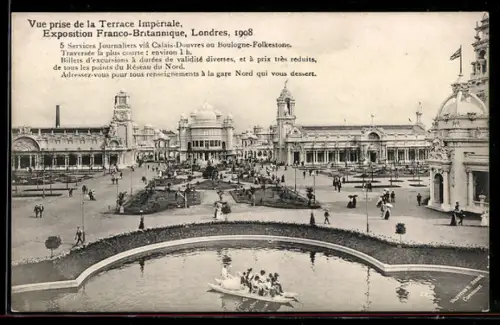 AK Londres, Exposition Franco-Britannique 1908, Vue prise de la Terrace Impériale