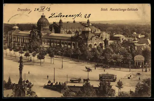 AK Dresden, am städtischen Ausstellungs-Gebäude