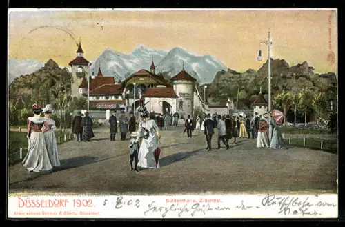 AK Düsseldorf, Suldenthal & Zillerthal, Ausstellung 1902